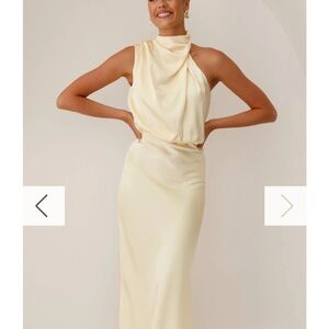 Billie J yellow cream dress